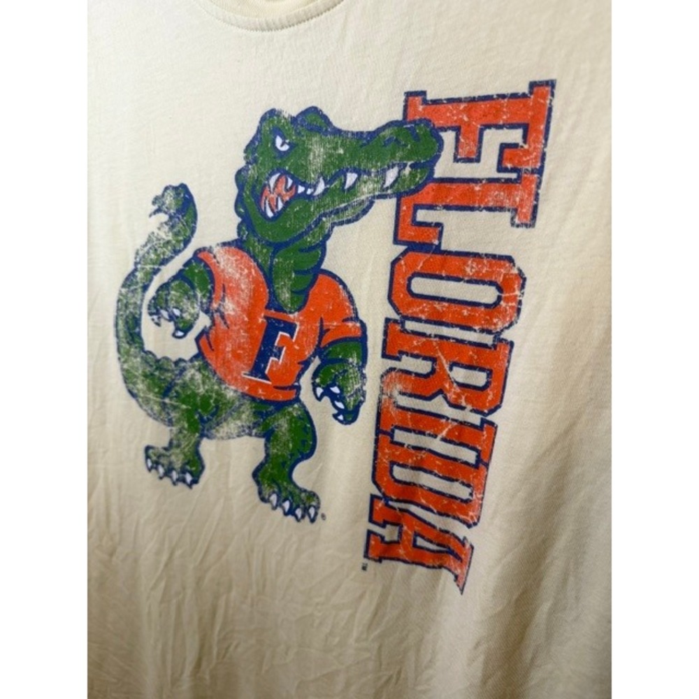 CSA Florida Gators Graphic T-Shirt XL Cream Distressed Albert Mascot Tee - Picture 2 of 6